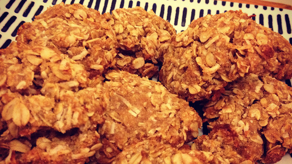 Anzac Biscuits – Wheat and refined sugar free.