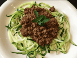 Zucchini bolognese, healthy eating, recipe for healthy bolognese
