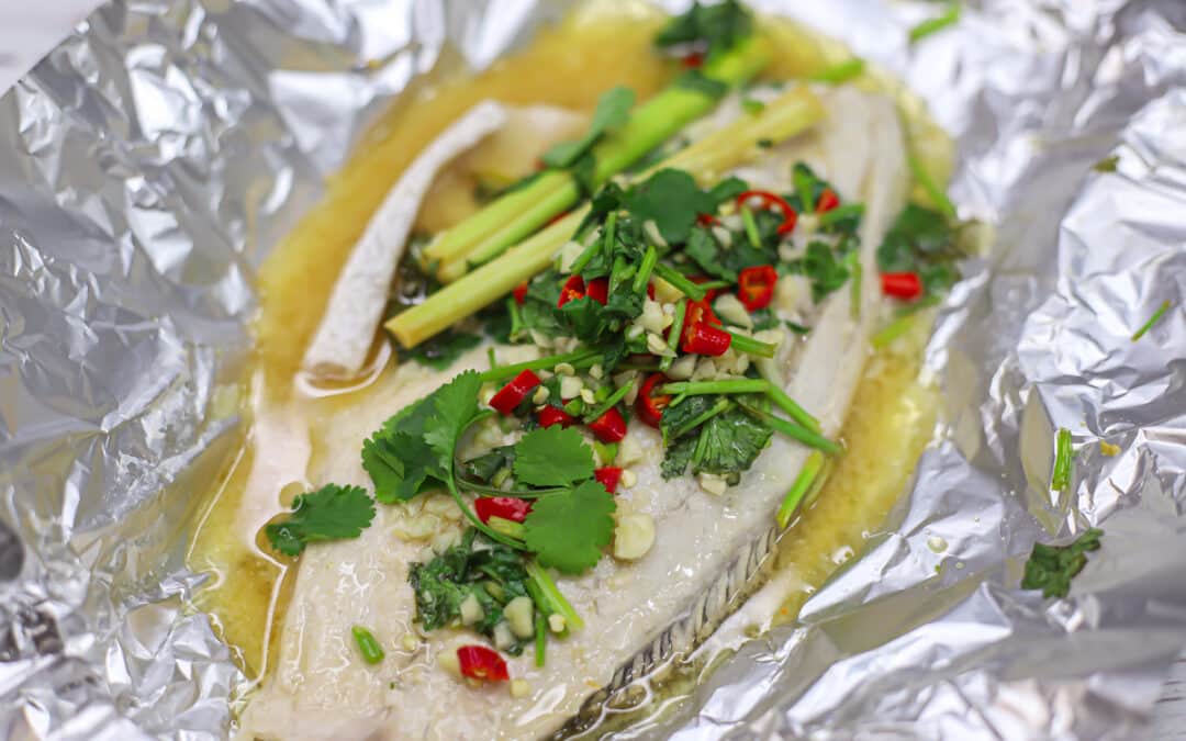 Fresh Thai Steamed Fish and Steamed Veg Recipe